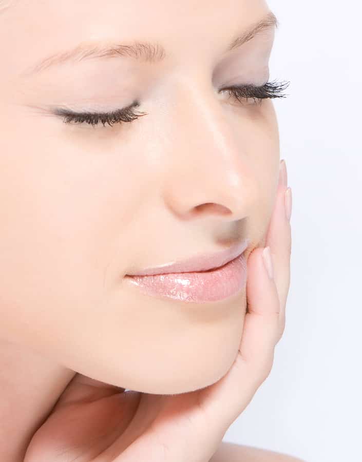 clear skin after completing skin tightening treatment